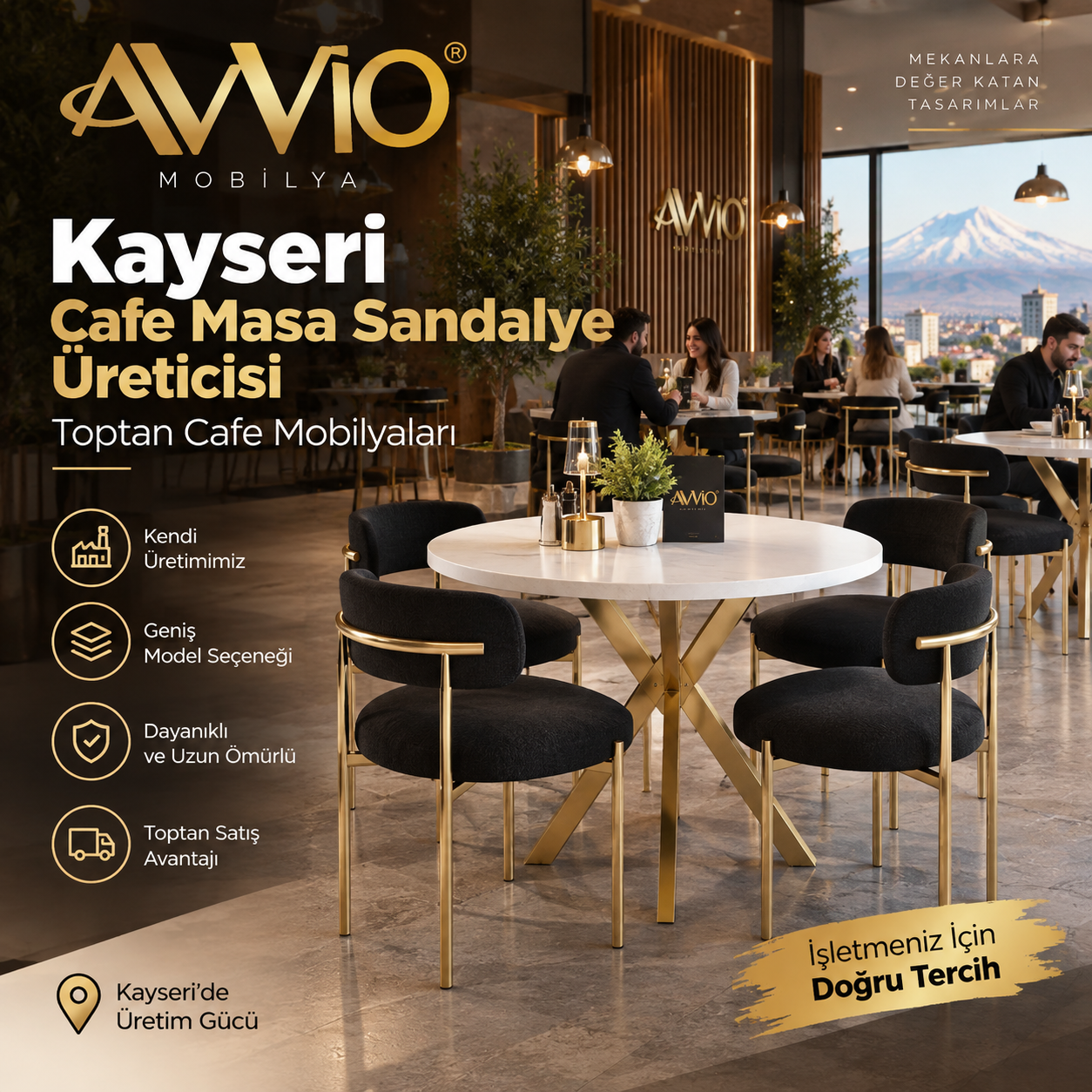 Kayseri Cafe Masa Sandalye Üreticisi | Toptan Cafe Mobilyaları