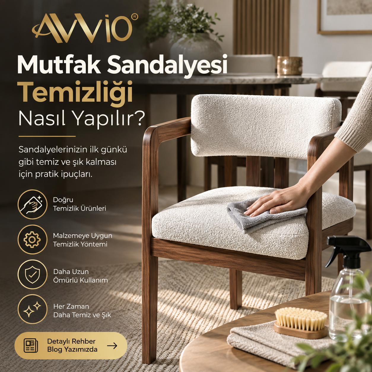 Mutfak Sandalyesi Temizliği Nasıl Yapılır? Doğru Temizlik ve Bakım Rehberi
