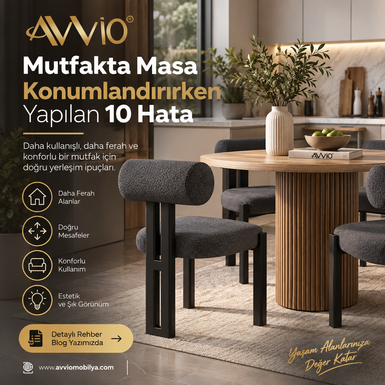 Mutfakta Masa Konumlandırırken Yapılan 10 Hata 