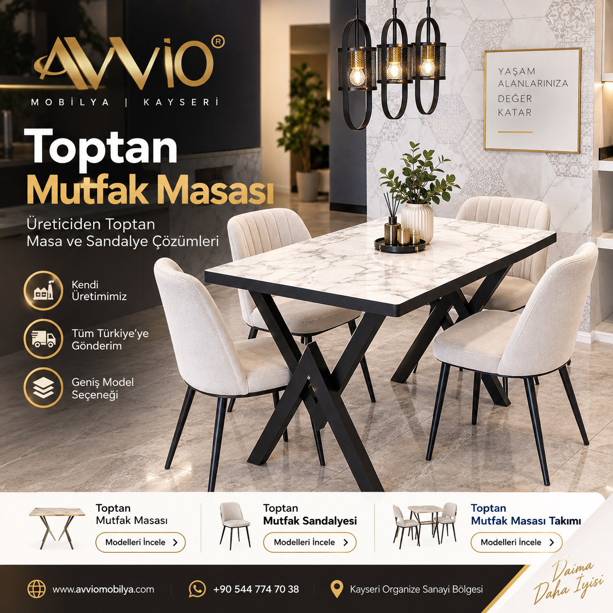 Toptan Mutfak Masası Nereden Alınır? | Üreticiden Toptan Masa ve Sandalye