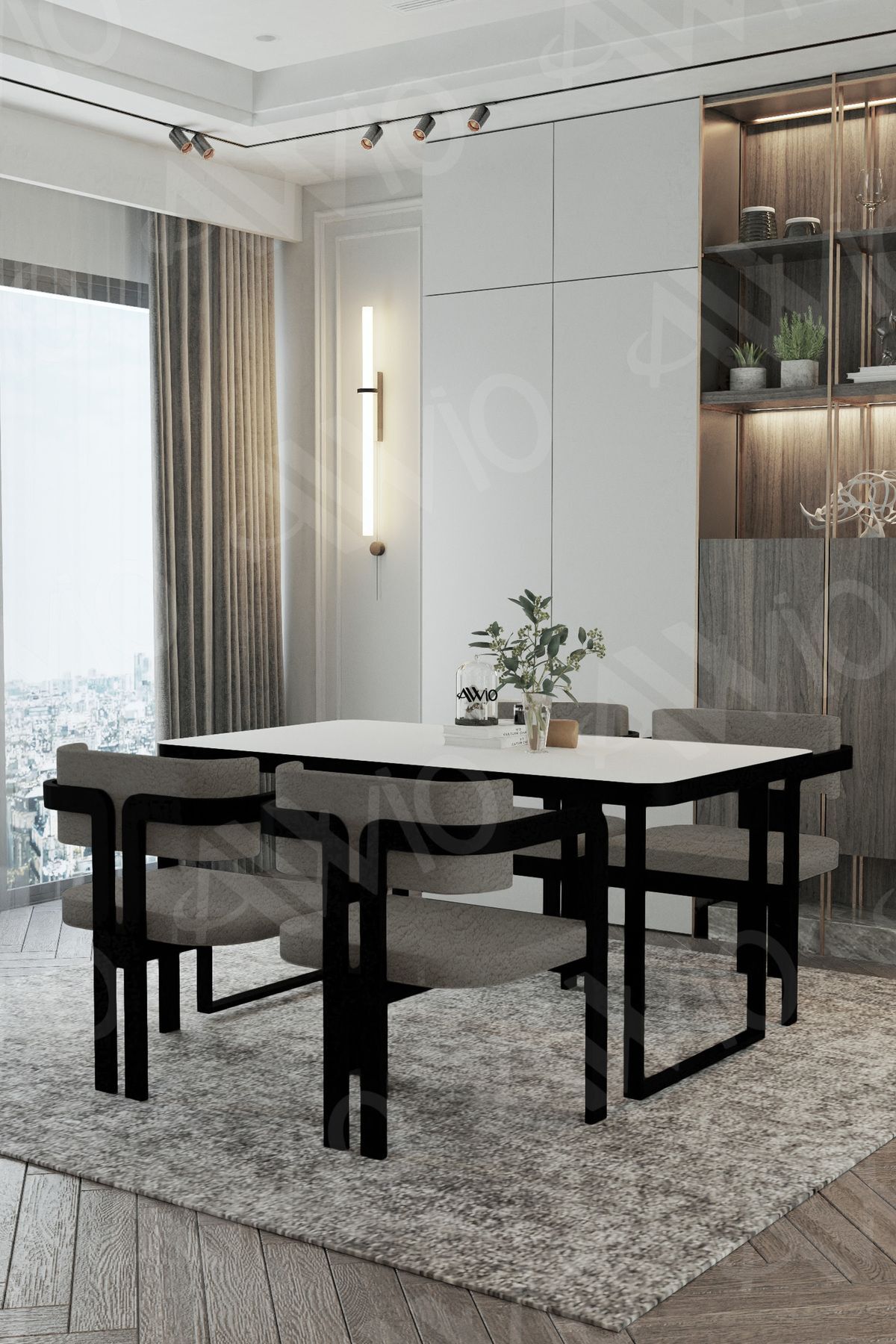 ROXY Metal Ayak Tokyo Demonte Sandalye 80x120 Yemek Masası Mutfak Masası 4 Kişilik BEYAZ - 80X120