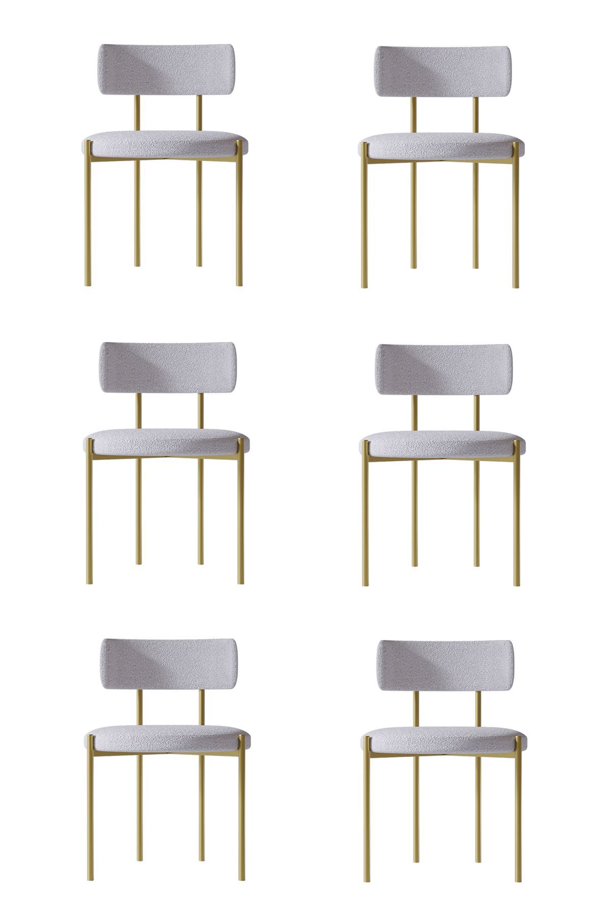 Vista Mat Gold 6 'lI Yemek Odası Mutfak Masası  Cafe Restorant Sandalyesi (TEDDY SANDALYE)