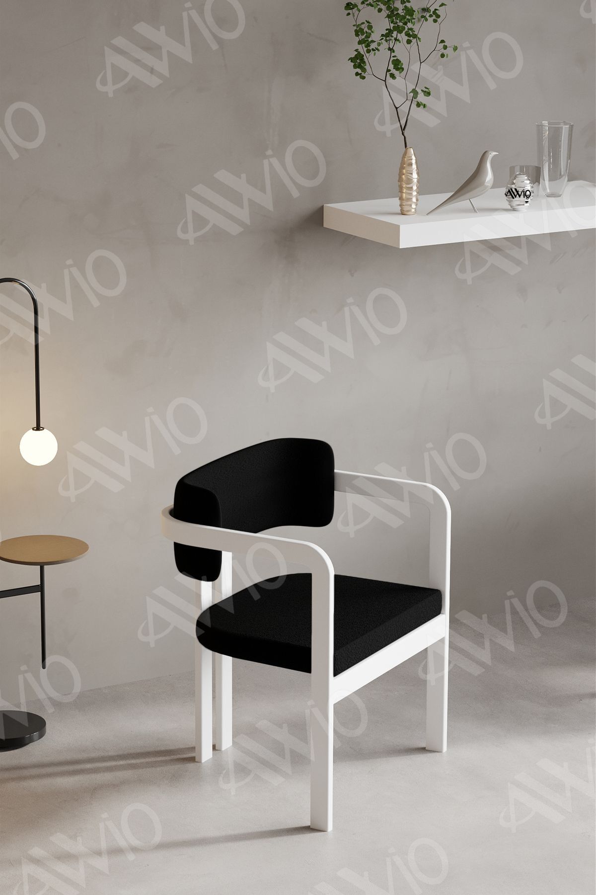TRENTO Tokyo Sandalye Beyaz Mutfak Salon Yemek Odası Sandalyesi Demonte Metal Ayak SİYAH