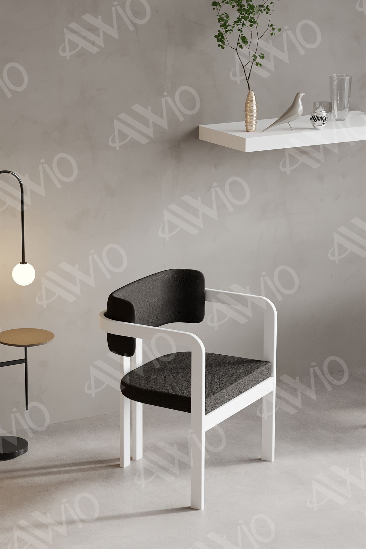 TRENTO Tokyo Sandalye Beyaz Mutfak Salon Yemek Odası Sandalyesi Demonte Metal Ayak ANTRASİT