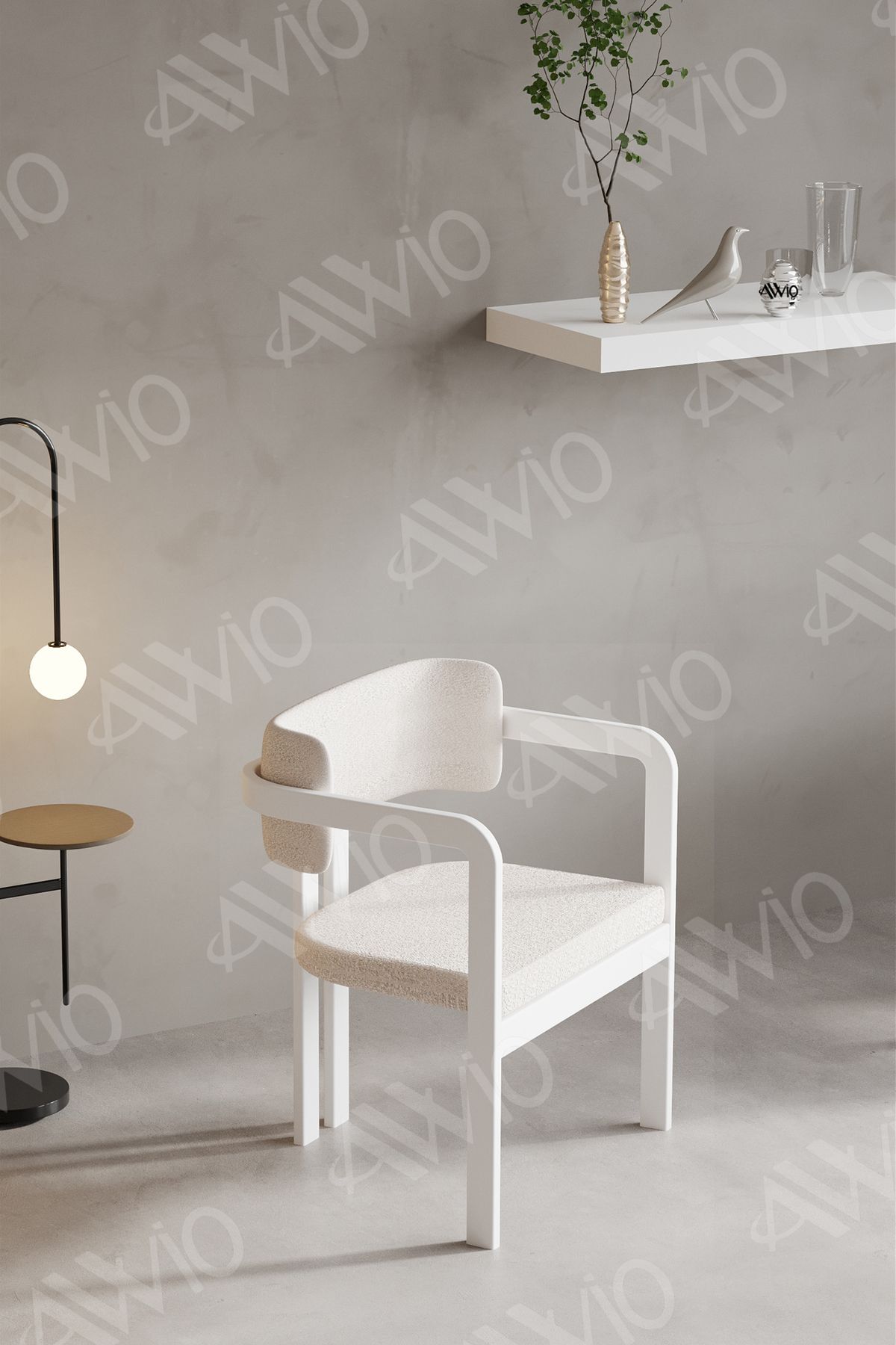 TRENTO Tokyo Sandalye Beyaz Mutfak Salon Yemek Odası Sandalyesi Demonte Metal Ayak KREM