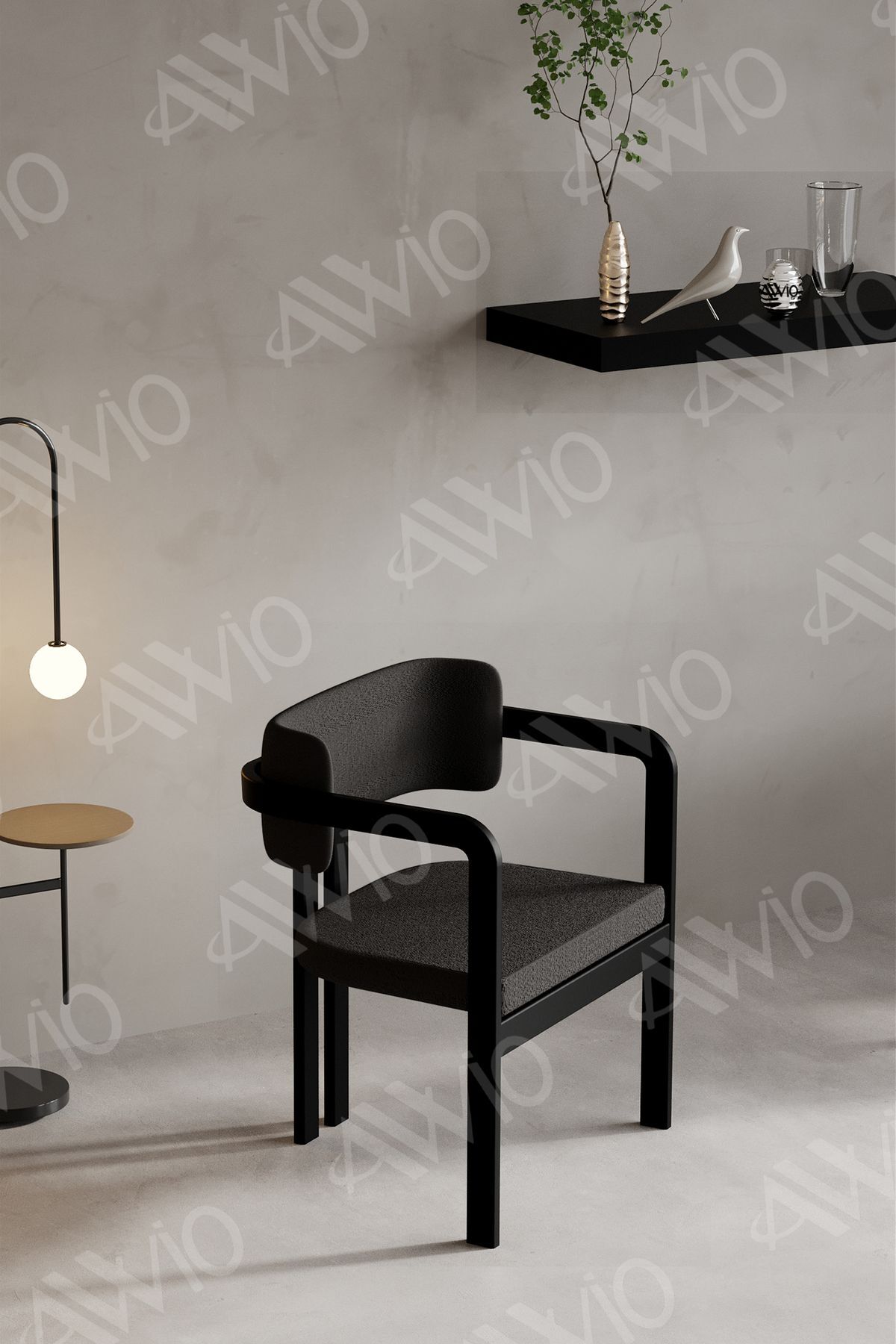 SOPHİA Tokyo Sandalye Siyah Mutfak Salon Yemek Odası Sandalyesi Demonte Metal Ayak ANTRASİT