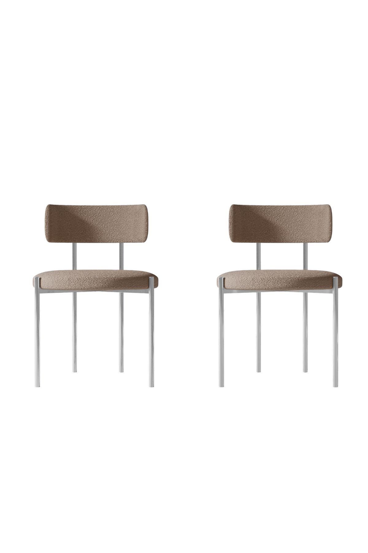 Nora Gümüş Yemek Odası Sandalyesi Mutfak Masası Sandalyesi Cafe Makyaj Sandalyesi (TEDDY SANDALYE)