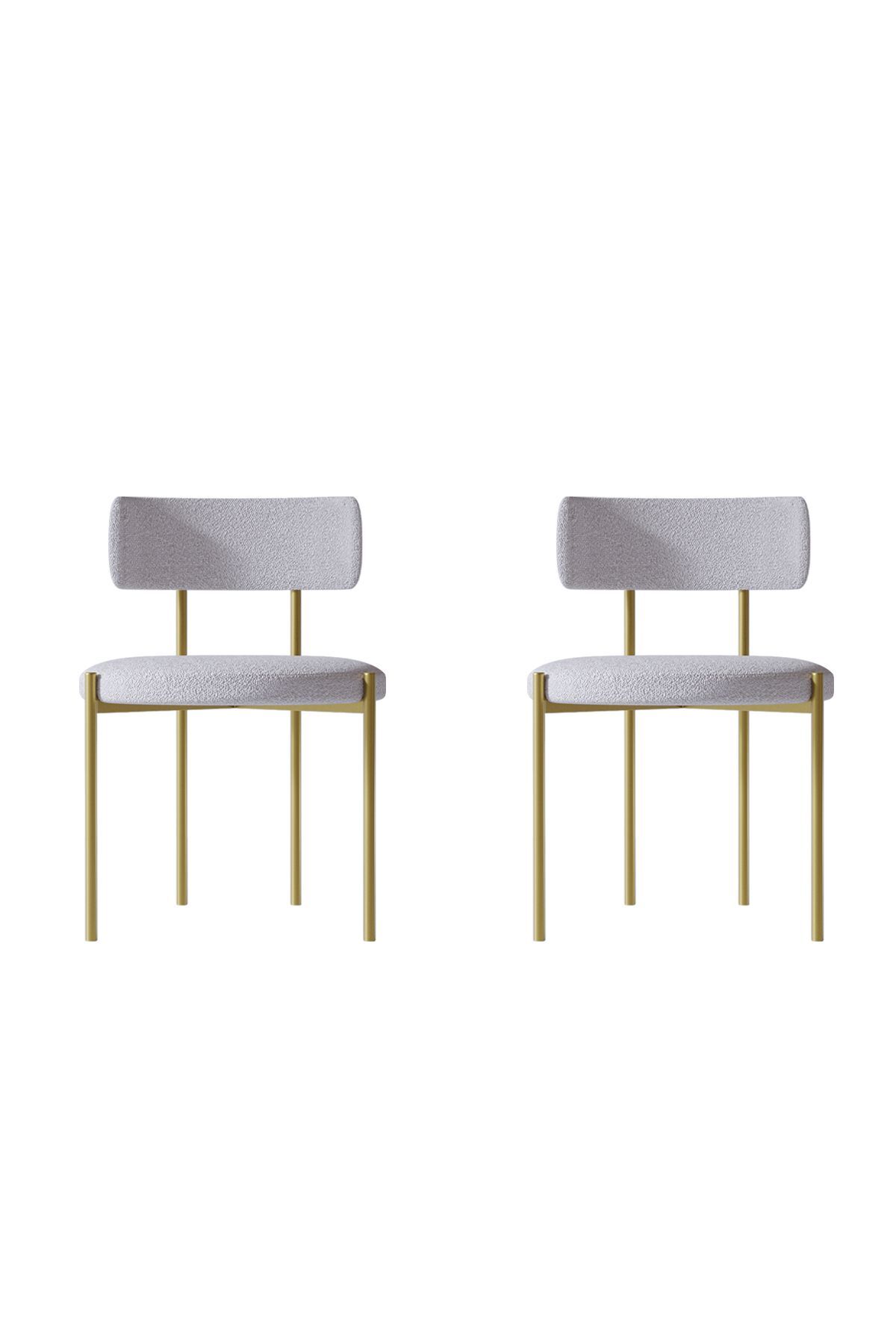 Mavenna Mat Gold Yemek Odası  Mutfak Masası Sandalyesi Cafe Makyaj Sandalyesi (TEDDY SANDALYE)