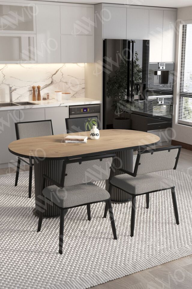 Pontia 80x140 Yemek Masası Mutfak Masası 4 Kişilik Masa Sandalye Takımı