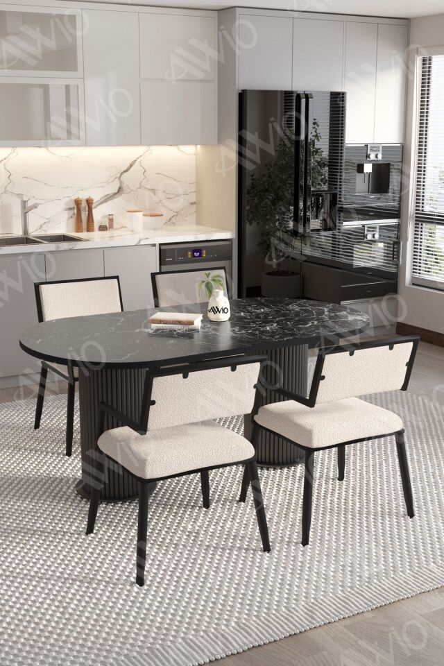 Natura 80x140 Yemek Masası Mutfak Masası 4 Kişilik Masa Sandalye Takımı