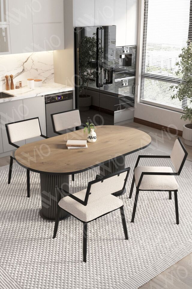 NATURA 80x140 Yemek Masası Mutfak Masası 4 Kişilik Masa Sandalye Takımı