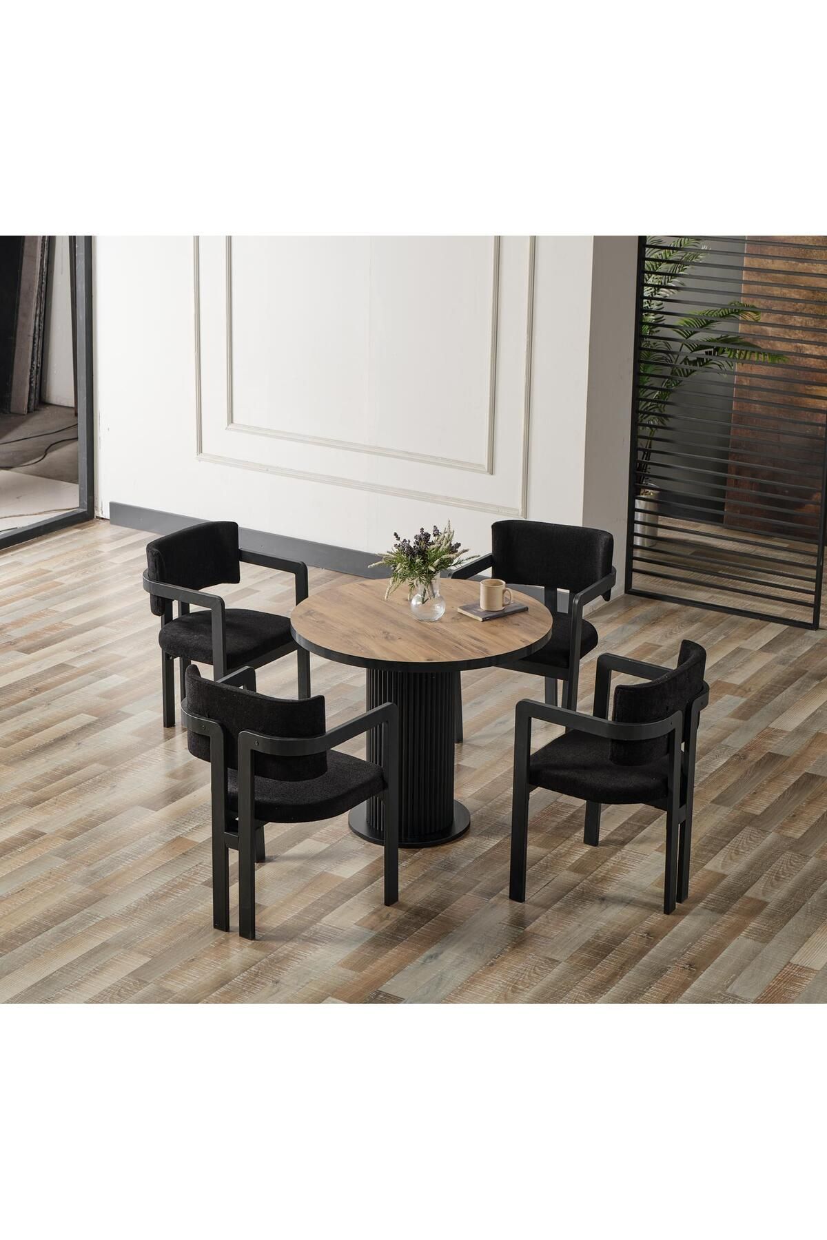 Avvio Gözde Masa Sandalye Takımı Mutfak Masa Sandalye Takımı 90x90 Masa Bohem Ayak