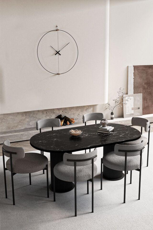 Vienna Teddy Sandalye 80x140 Yemek Masası Mutfak Masası 6 Kişilik Masa Sandalye Takımı