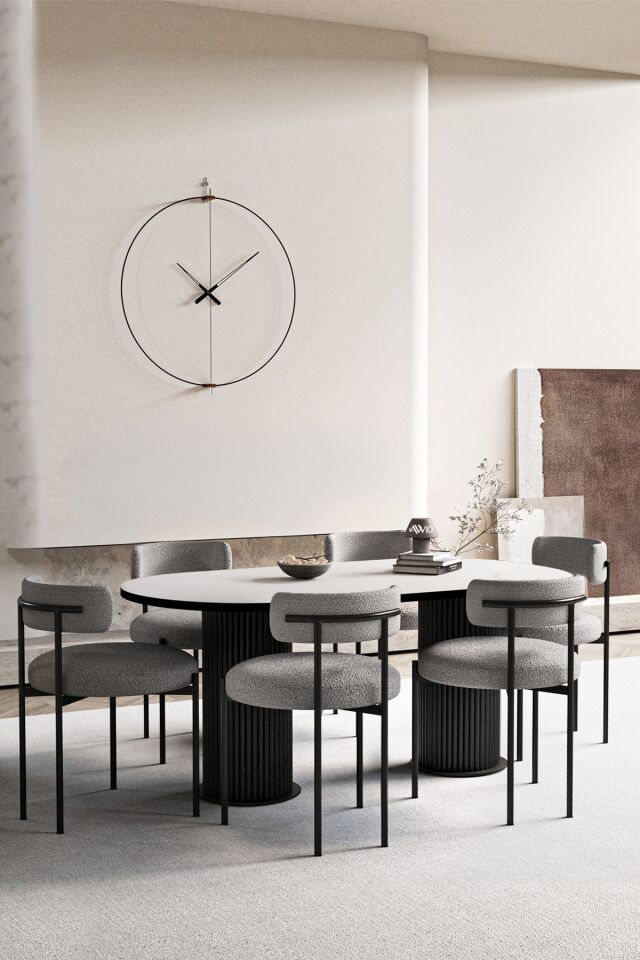 Vienna Teddy Sandalye 80x140 Yemek Masası Mutfak Masası 6 Kişilik Masa Sandalye Takımı