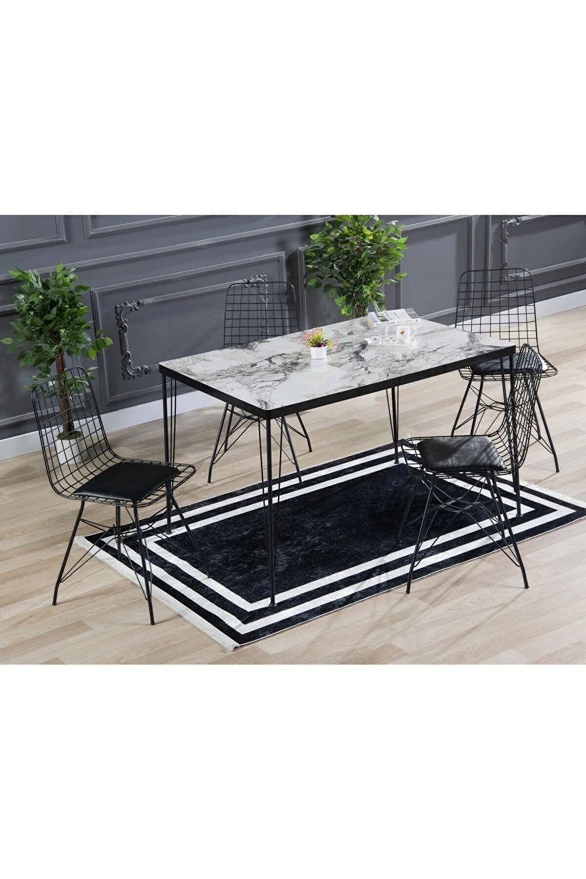 60x120 Sera Mutfak Masası Yemek Masası BEYAZ MERMER - 60X120
