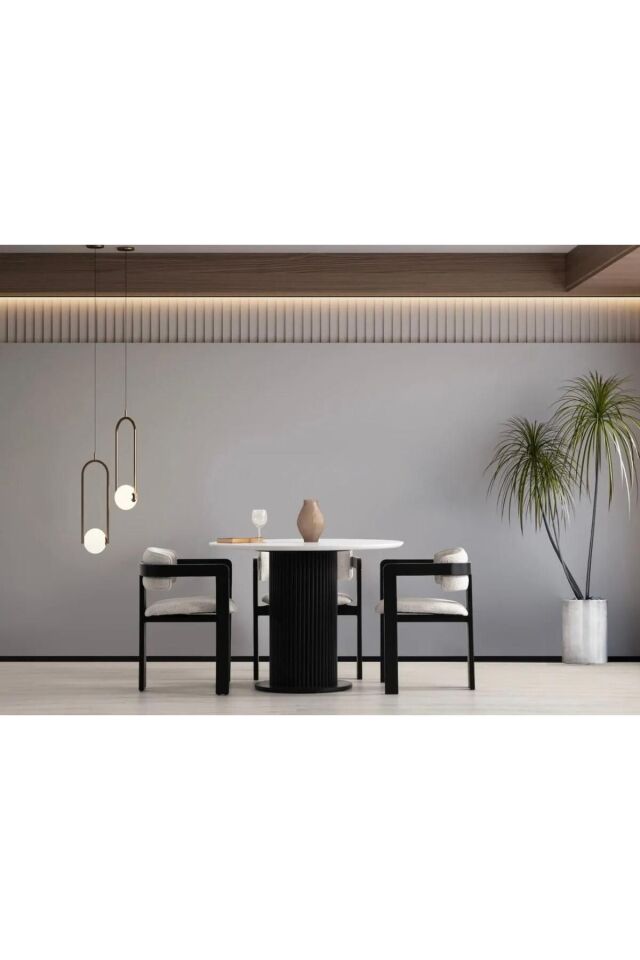 Bella Bohem Lake Mdf Ayak 4'lü Tokyo Sandalye 90x90 Masa Sandalye Takımı