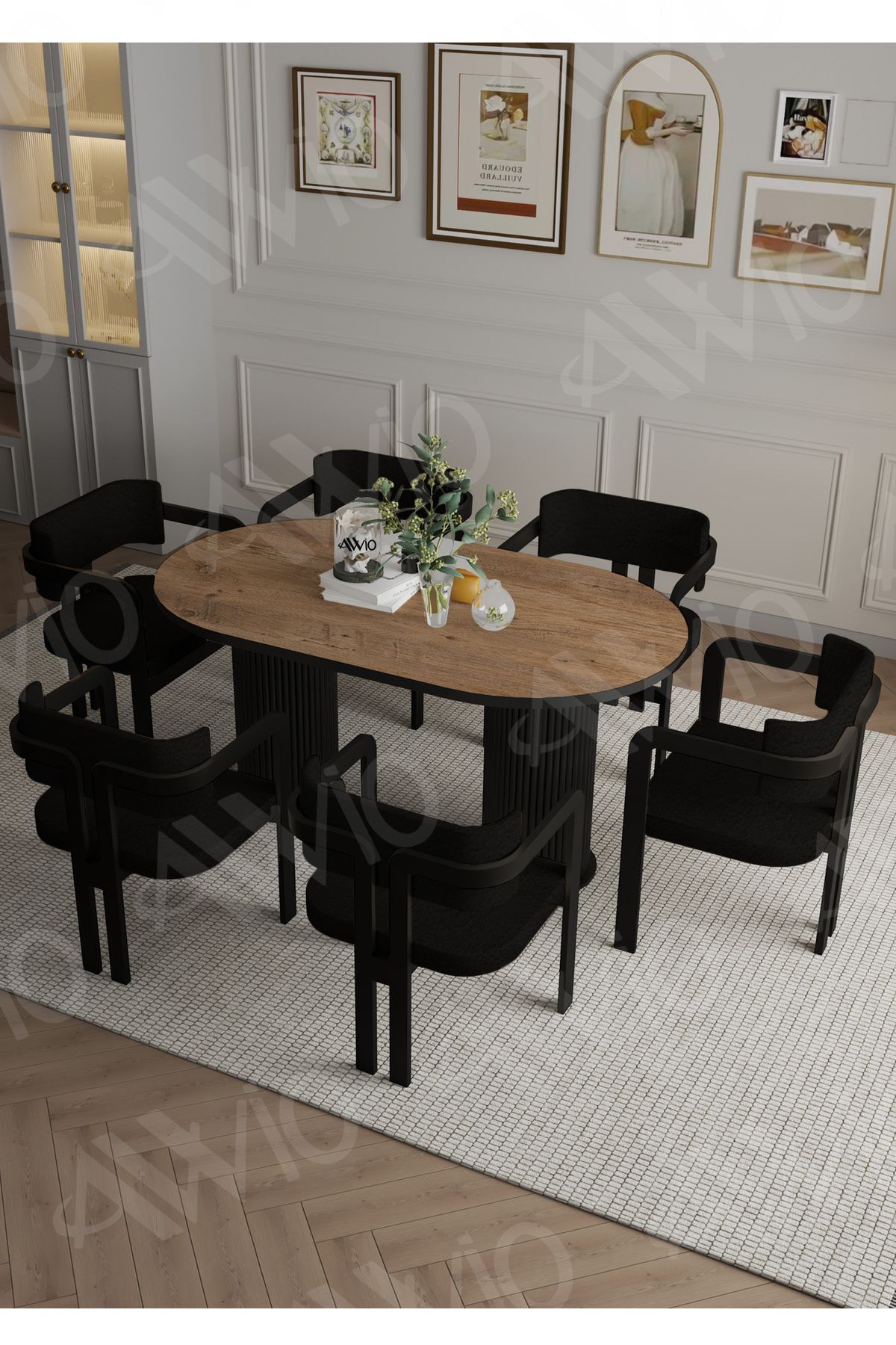 Bohem Ayak 6'lı Tokyo Metal Demonte Sandalye 80x160 Masa Sandalye Takımı