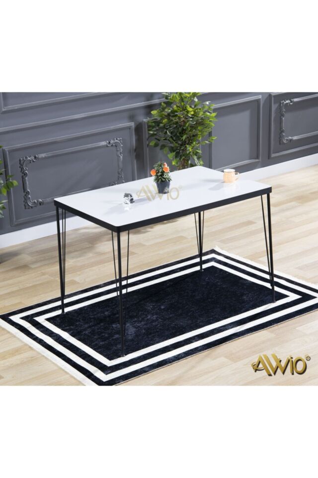 Avvio 80x120 Mera 4 Kişilik Yemek Masası Takımı Mutfak Masası Takımı Beyaz Oval Kenar