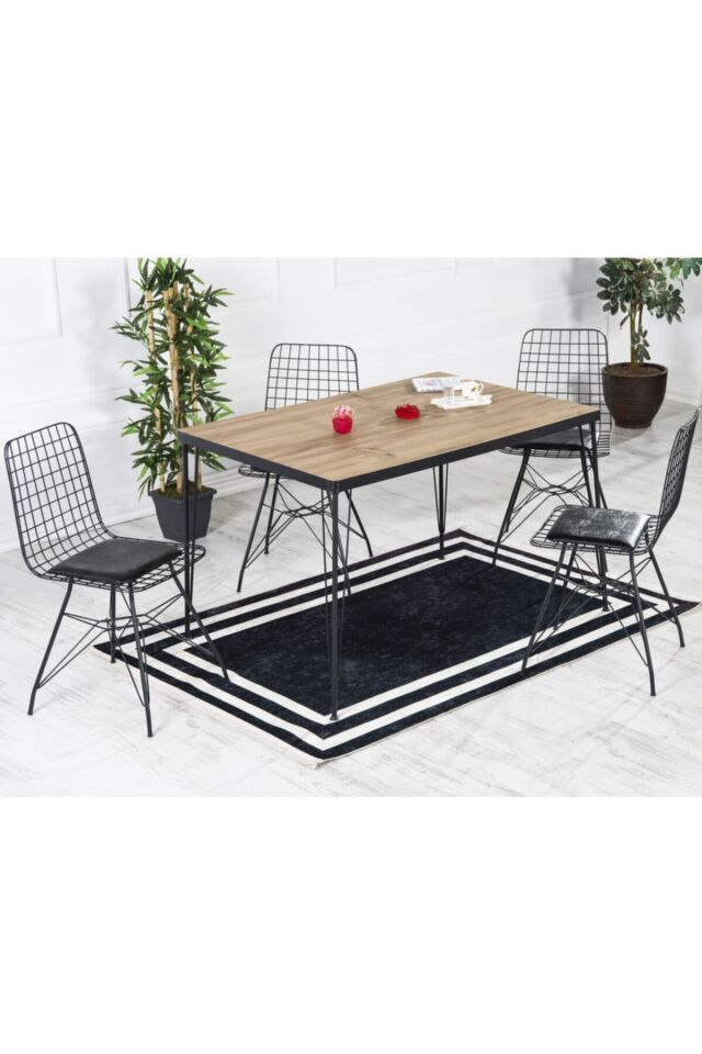 Malta 60x120 Yemek Masası Takımı Mutfak Masası Balkon Masası Düz Beyaz Masa Oval Kenar