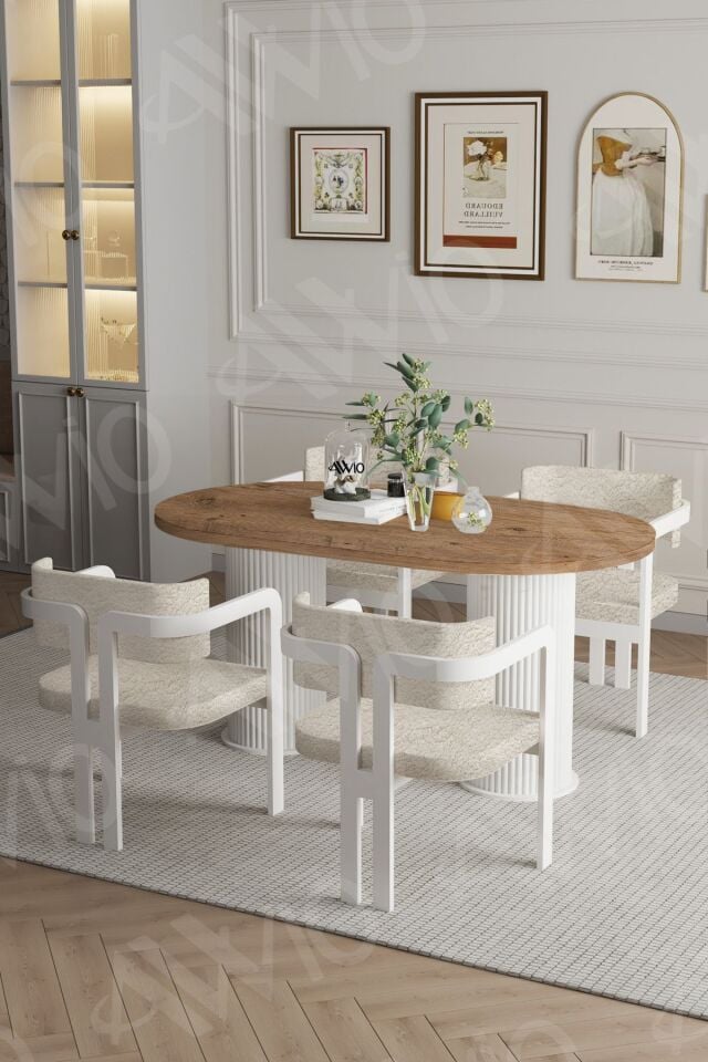 Pruva Bohem Ayak 4'lü Tokyo Metal Demonte Sandalye 80x140 Masa Sandalye Takımı