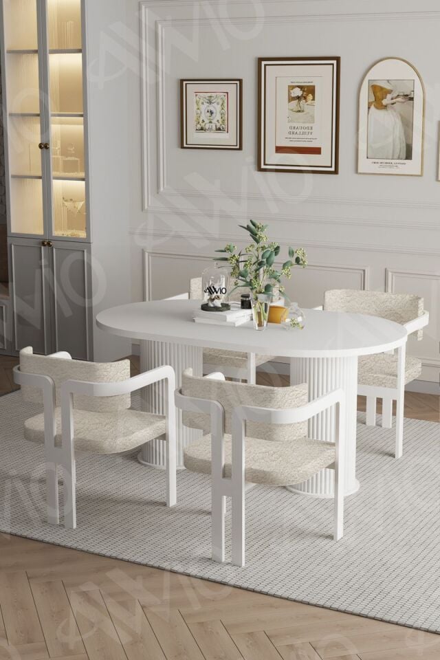 Pruva Bohem Ayak 4'lü Tokyo Metal Demonte Sandalye 80x140 Masa Sandalye Takımı