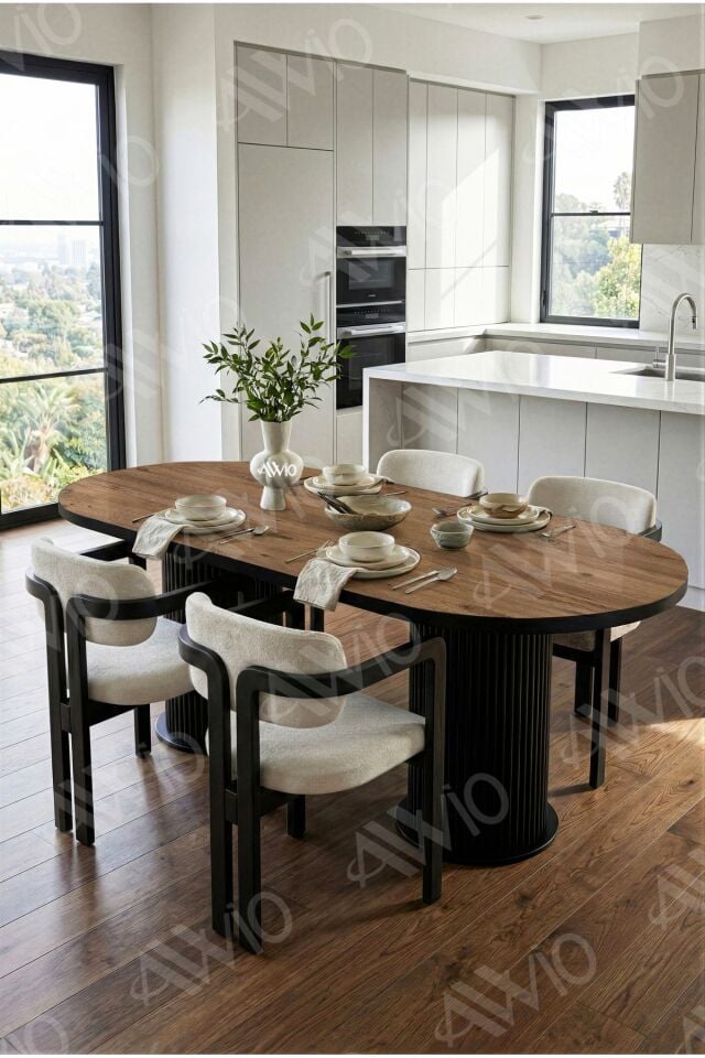 Nidya Bohem Ayak 4'lü Tokyo Metal Demonte Sandalye 80x140 Masa Sandalye Takımı