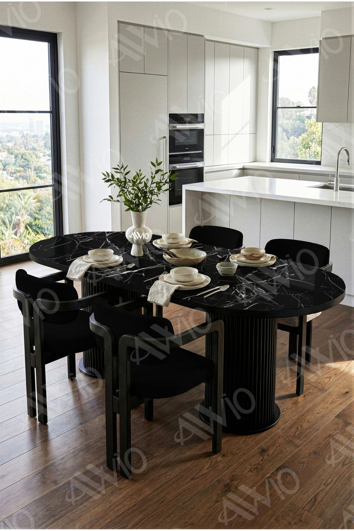 Marco Bohem Ayak 4'lü Tokyo Metal Demonte Sandalye 80x140 Masa Sandalye Takımı