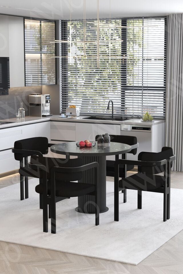 Moon Bohem Ayak 4'lü Tokyo Sandalye 90x90 Masa Sandalye Takımı