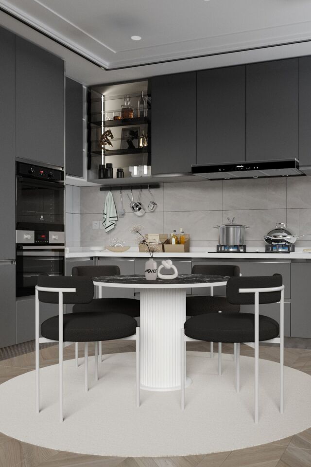 Ares Bohem Lake Mdf Ayak 90x90 Yemek Masası Mutfak Masası Masa Sandalye Takımı