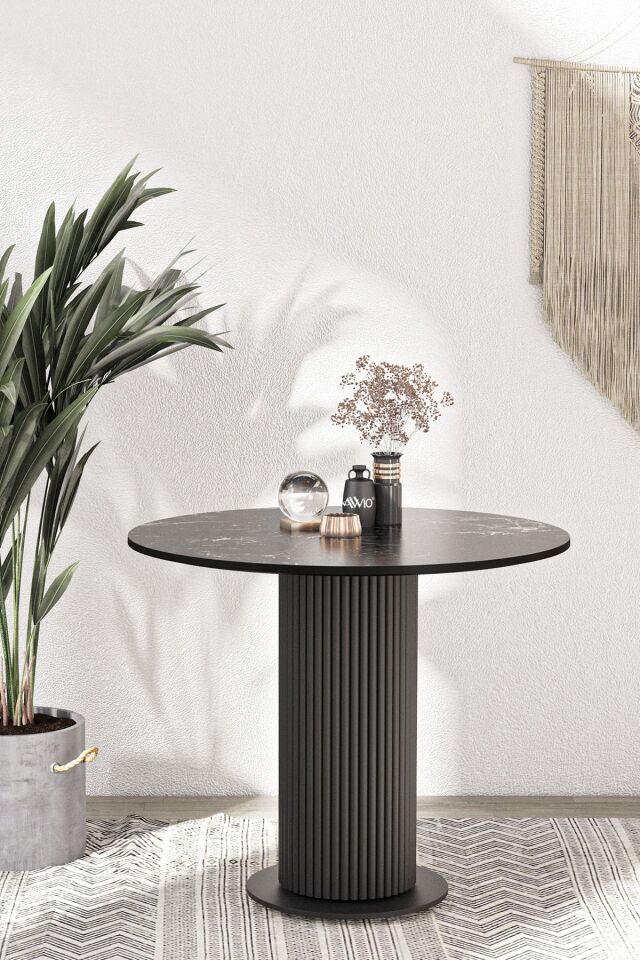 Lila 90x90 Yuvarlak Mutfak Masası Yemek Odası Masası