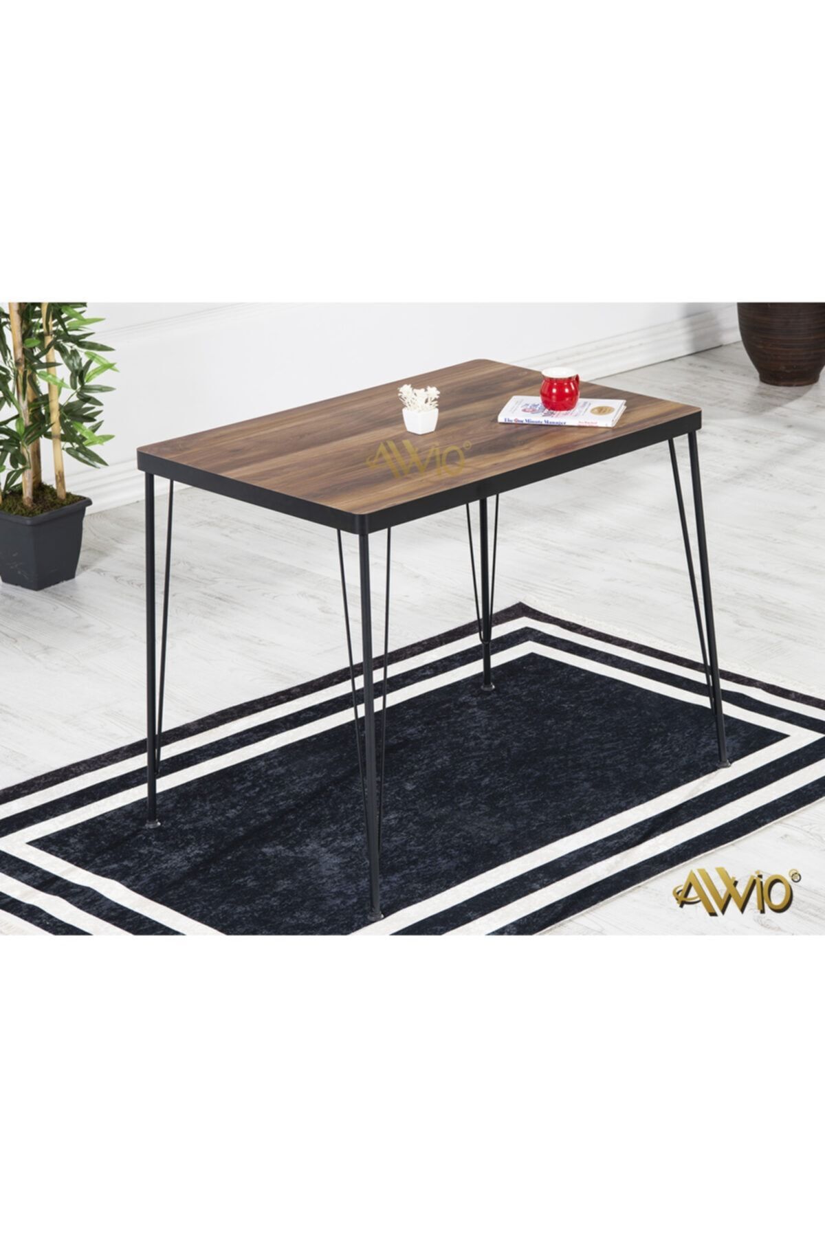 Avvio 60x90 Akçaağç 4 Kişilik Yemek Masası Takımı-mutfak Masası Takımı-ceviz Oval Kenar