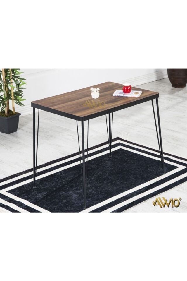 Avvio 60x90 Akçaağaç 4 Kişilik Yemek Masası Takımı - Mutfak Masası Takımı - Ceviz Oval Kenar
