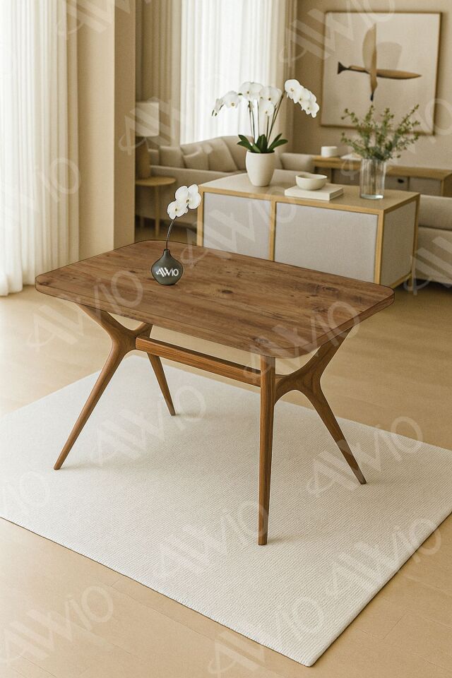 Nora 80x120 Mutfak Masası Yemek Masası Balkon Masası Cafe Masası KAHVE - 80X120