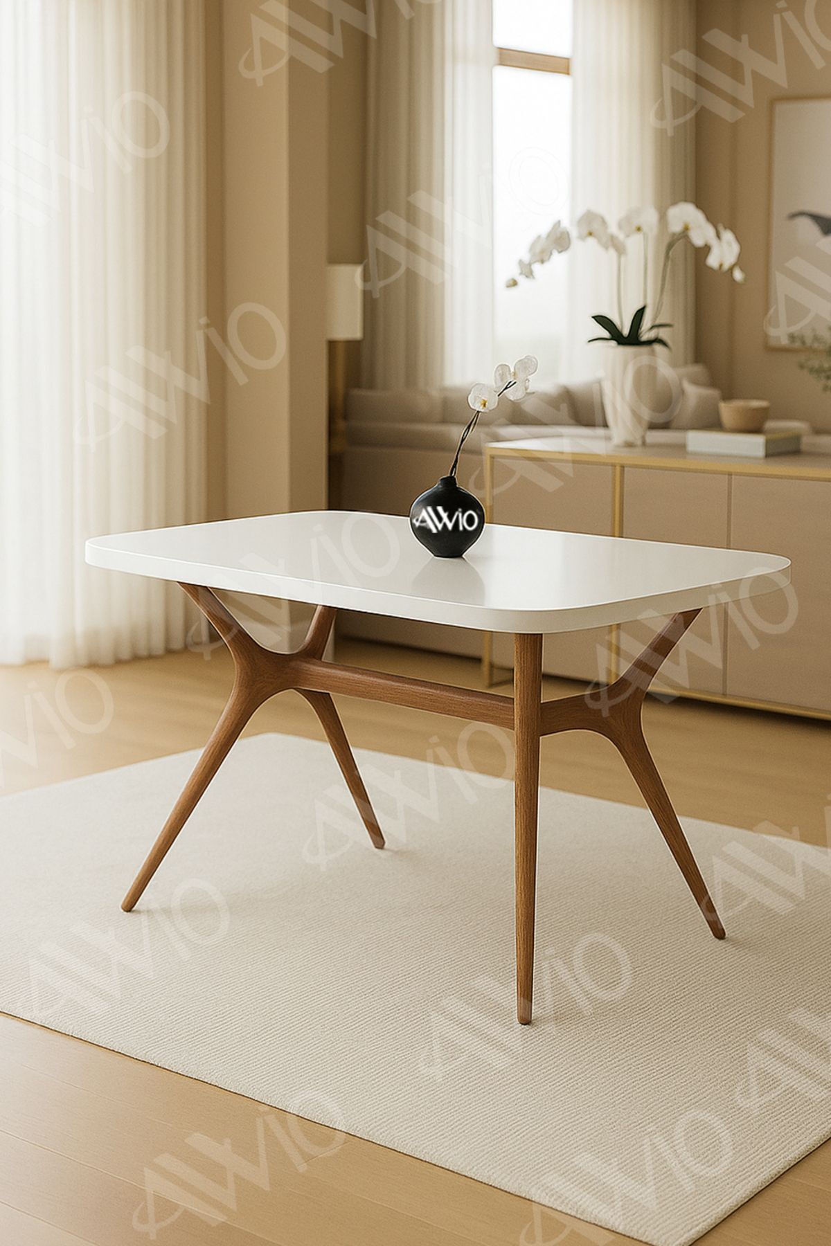 Nora 80x120 Mutfak Masası Yemek Masası Balkon Masası Cafe Masası BEYAZ - 80X120