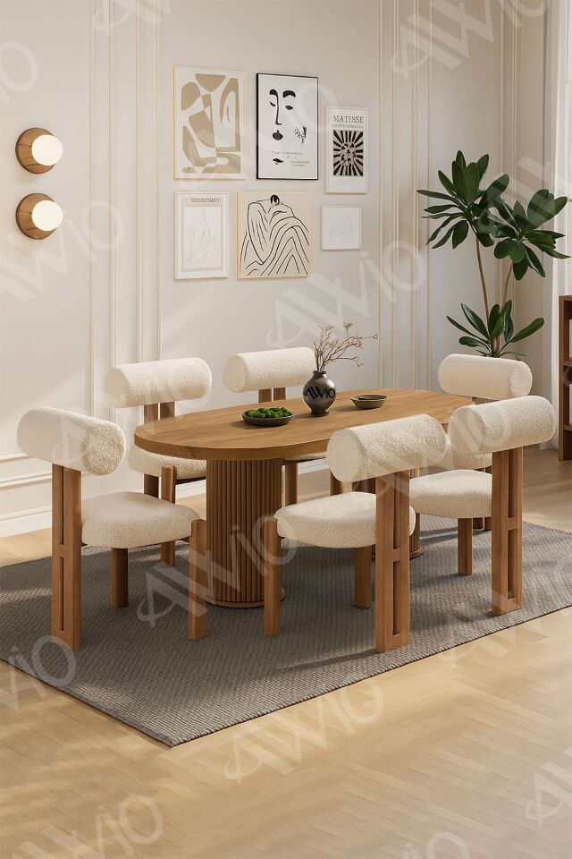İcon Bohem Ayak 6'lı Metal Pofi Demonte Sandalye 80x160 Masa Sandalye Takımı