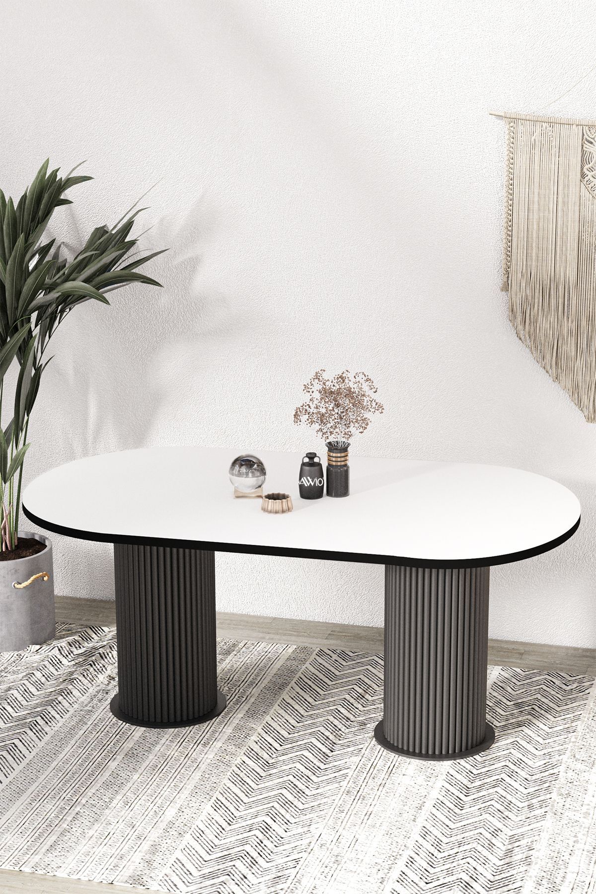 Brita PTT LAKE MDF BEYAZ AYAKLI 80x140 MUTFAK MASASI YEMEK MASASI BEYAZ - 80X140