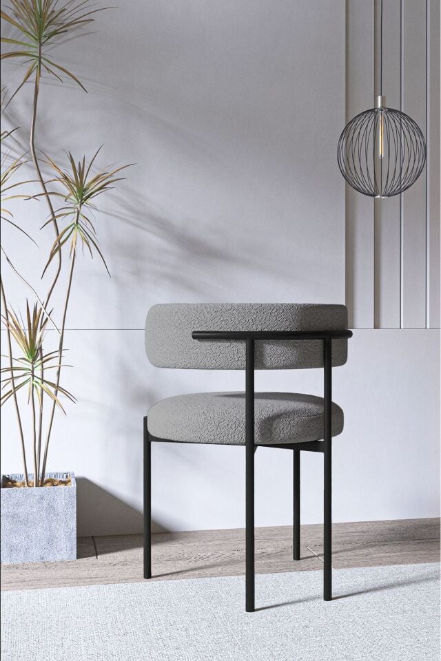 Metal Teddy Sandalye 90x90 Yuvarlak Kum Saati Ayak Mutfak Masası Takımı Yemek Masası Takımı