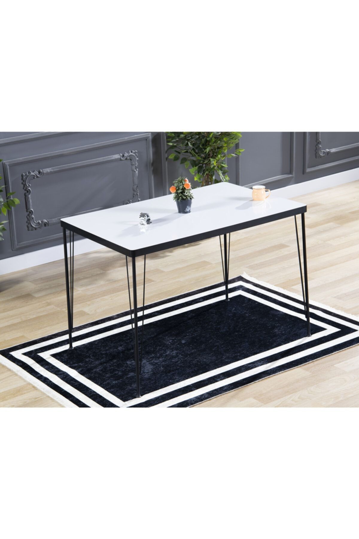 Zeyra Yemek Masası Takımı-mutfak Masası Takımı 70x110 Oval Kenar DÜZ BEYAZ - 70x110
