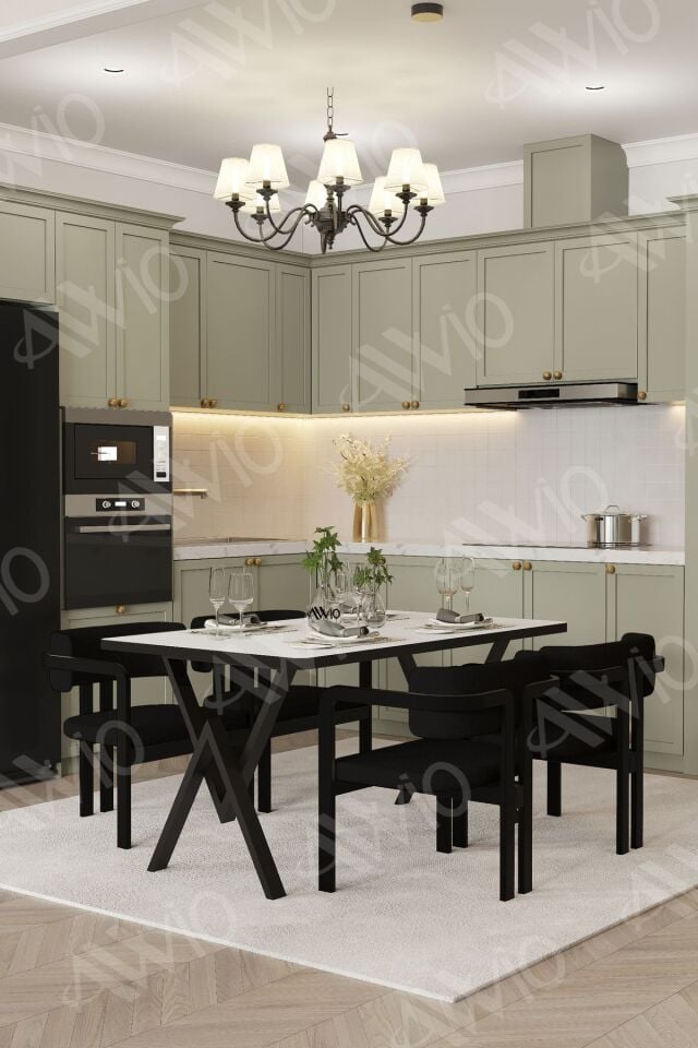 Via Tokyo Bohem Ayak Sandalye 80x120 Yemek Masası Mutfak Masası 4 Kişilik