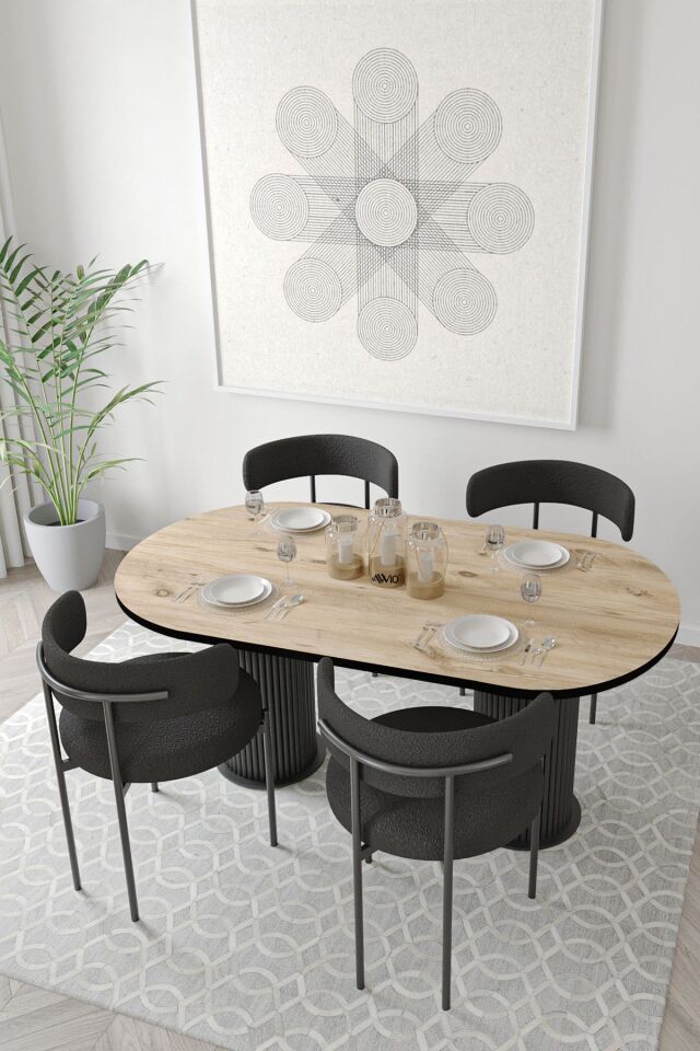 Miranda Bohem Ayak 80x140 Mutfak Masası & Ofis Masası Masa Sandalye Takımı