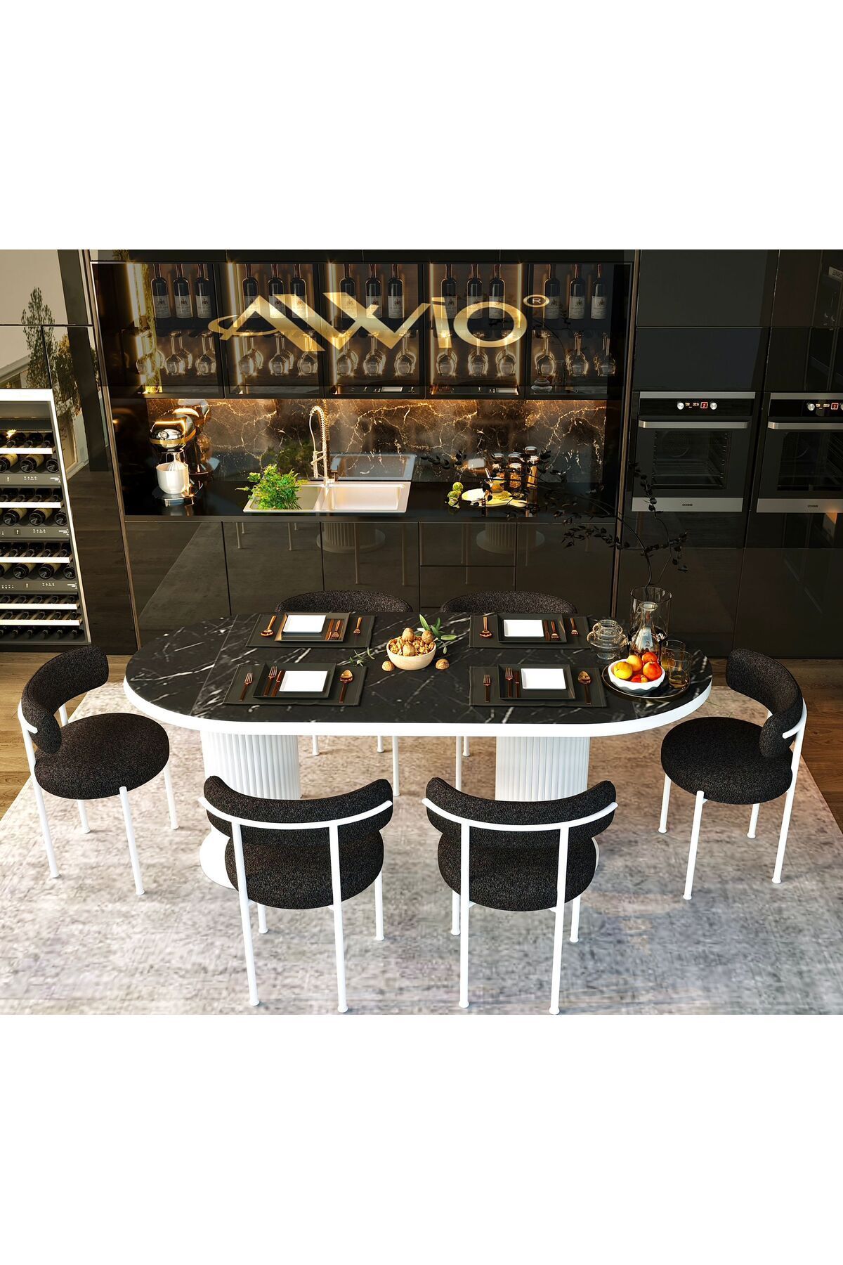 Lucida Teddy Sandalye 80x140 Yemek Masası Mutfak Masası 6 Sandalyeli Masa Sandalye Takım