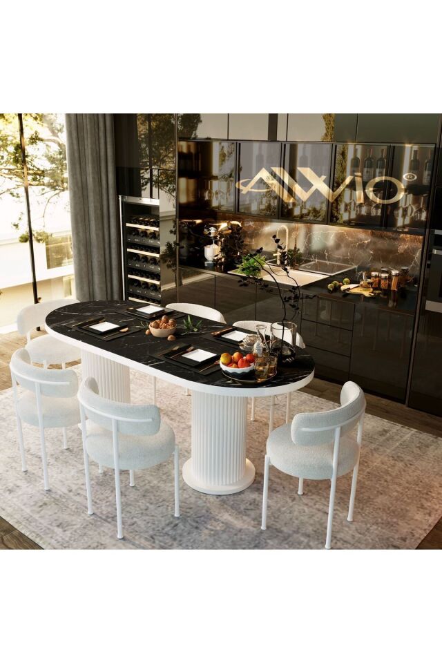 Vilza Teddy Sandalye 80x160 Yemek Masası Mutfak Masası 6 Sandalyeli Masa Sandalye Takım