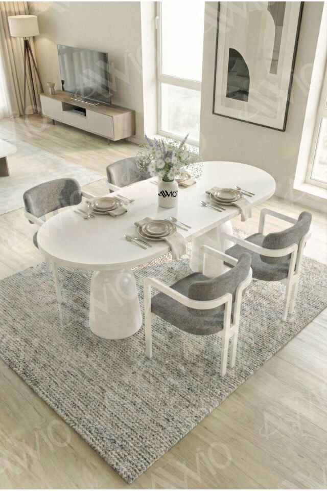 Bolivya Serisi Vazo Ayak Bohem 4 'lü Metal Tokyo Demonte Sandalye 80x140 Masa Sandalye Takımı