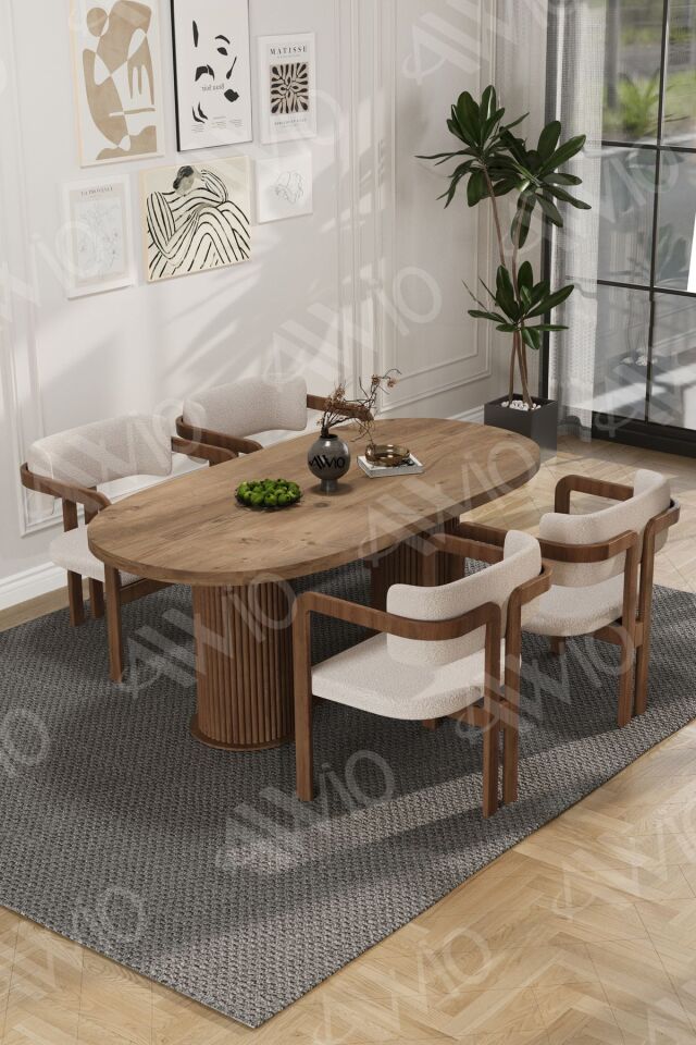Brown Serisi Bohem Ayak 4'lü Tokyo Metal Demonte Sandalye 80x140 Masa Sandalye Takımı
