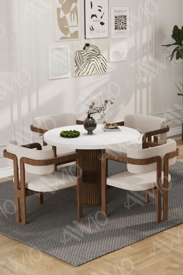 Carmen Serisi Bohem Ayak 4'lü Tokyo Metal Demonte Sandalye Masa Sandalye Takımı