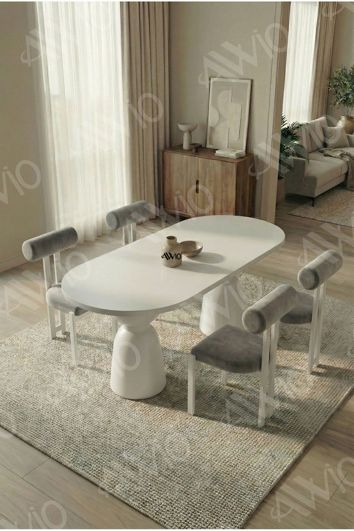 Castella Serisi Vazo Ayak Bohem 4 'lü Metal Pofi Demonte Sandalye 80x140 Masa Sandalye Takımı