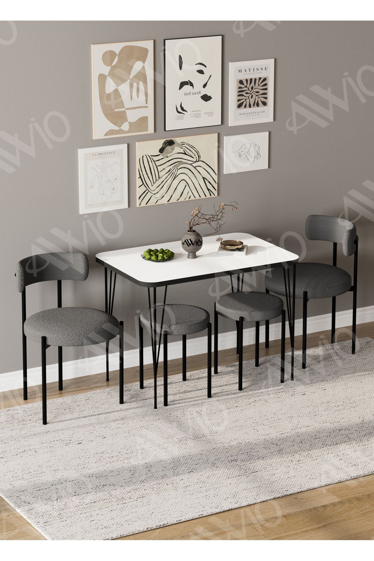 Teddy Sandalye 80x120 Yemek Masası Mutfak Masası 4 Kişilik Masa Sandalye Takımı