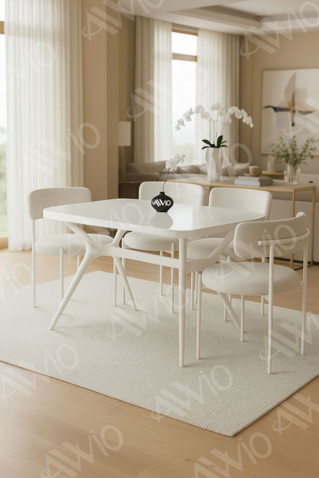 Teddy Sandalye 80x120 Yemek Masası Mutfak Masası 4 Kişilik Masa Sandalye Takımı