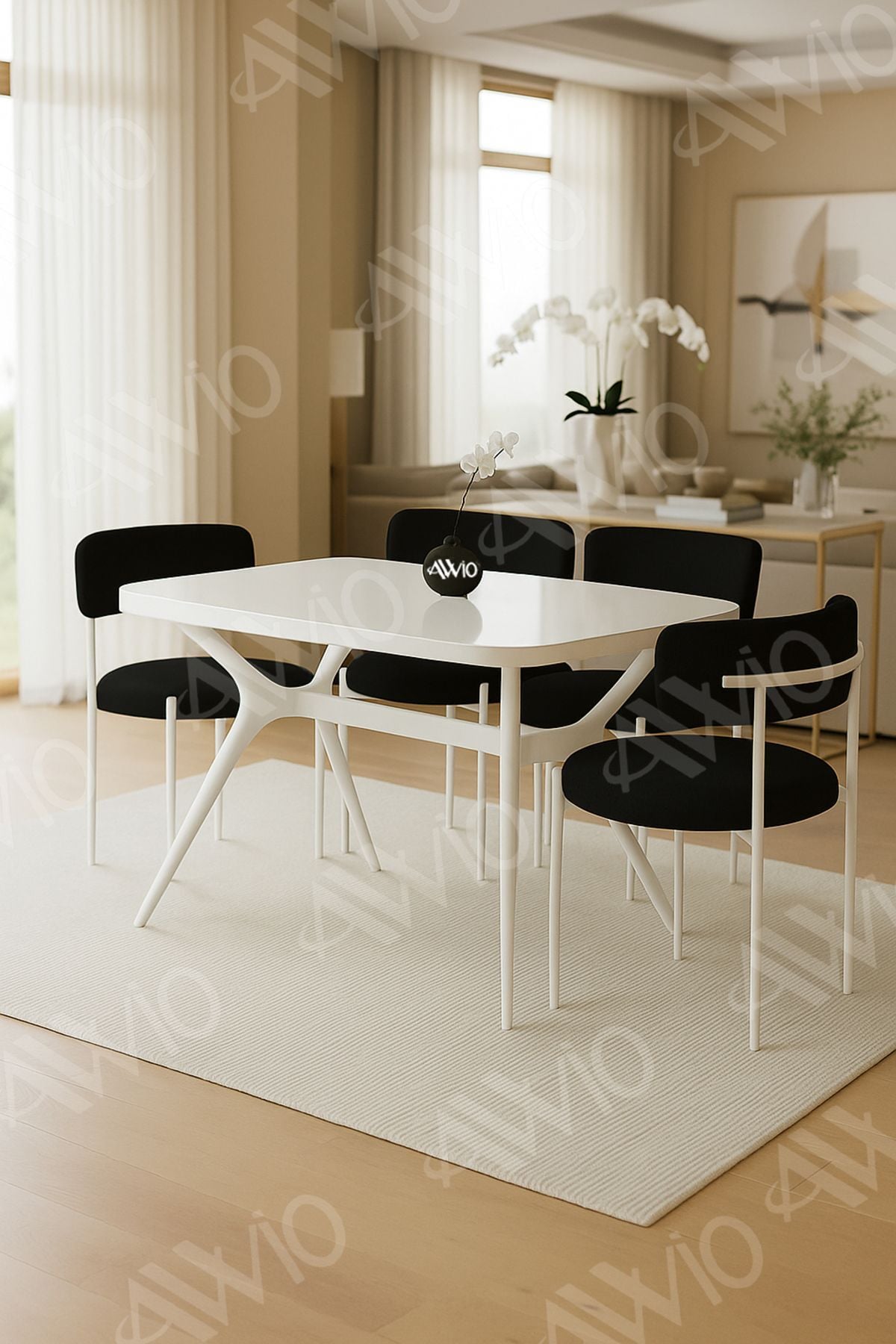 Teddy Sandalye 80x120 Yemek Masası Mutfak Masası 4 Kişilik Masa Sandalye Takımı