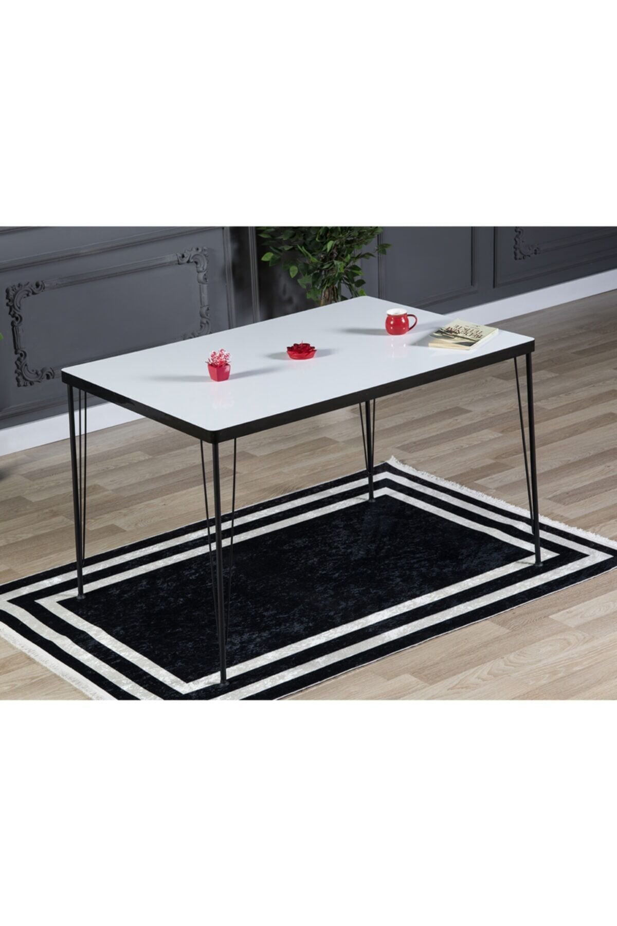 Beren Yemek Masası Takımı-mutfak Masası Takımı-beyaz 80x120 Oval Kenar